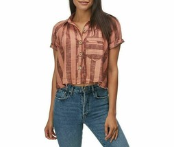 Free People Women Away At Sea OB922244 Sun Baked Blouse Brown Size XS - £34.94 GBP