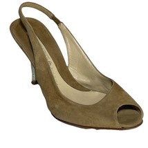 VIA SPIGA  Womens Shoes Size 8M Tan Suede Leather Heels Sling Backs - £28.11 GBP