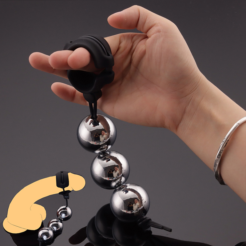 Heavy Duty Metal Ball Stretcher Pendant Penis Rings - $19.50+