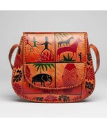 Handmade Leather Crossbody Bag With Artistic Boho Design For Women - $3,638.35 MXN