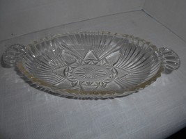 Clear Pressed Glass Relish Dish with Lugged Handles Vintage - $186.09 MXN