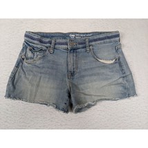 Gap Girlfriend Short Denim Shorts Size 6/28 Light Wash Distressed - £11.72 GBP