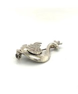 Vintage Sterling Silver Signed Lang Repousse Swan with Crown Lapel Pin B... - £34.91 GBP