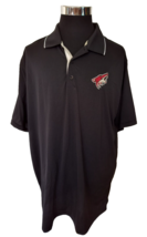Antigua Coyote Polo Shirt Men&#39;s Size XXL Hockey Logo Black Knit Short Sleeves - £14.56 GBP