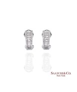 14k (585) White Gold Natural Diamond Omega Back Earrings - $1,405.80