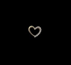 10K Yellow Gold Round Natural Diamond Open Heart Women&#39;s Pendant 0.10ctw... - $197.98