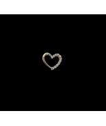 10K Yellow Gold Round Natural Diamond Open Heart Women&#39;s Pendant 0.10ctw... - €169,48 EUR