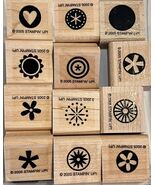 Set Of 12 Stampin Up! Wooden Rubber Stamps Little Pieces Design Crafting... - €6,60 EUR