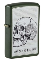Zippo Lighter - Homo Sapien Skull Green Matte - 49602 - £20.47 GBP