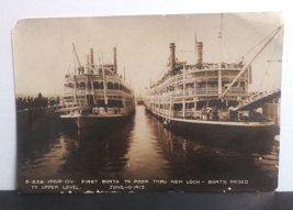 RPPC Keokuk Iowa Mississippi River Steamboats in New Lock Postcard 1913 Anschutz - £62.77 GBP