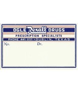 1 Vintage Pharmacy blank Label Ogle Rexall Drugs Dublin Texas red white ... - $550.89 MXN