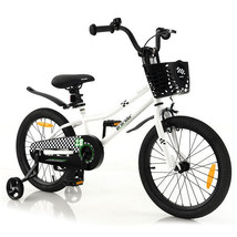 18 Feet Kid&#39;s Bike with Removable Training Wheels-Black &amp; White - Color:... - £144.30 GBP