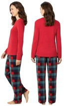 Pajamagram Womens Winter Fleece Pajamas Red Plaid Yuletide Xmas 1x 16/18... - $39.59