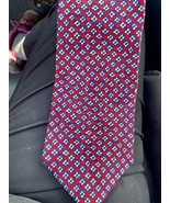 Ermenegildo Zegna Men&#39;s Silk Neck Tie Red Blue - $46.56