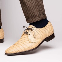 Lacio Genuine Caiman Crocodile Dress Derby's Shoes Laceup Orix image 10