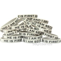 50 Child Size He Is First &amp; I Am Second Wristbands Debossed Silicone Bracelets - £31.22 GBP