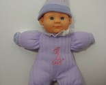 Gi-Go Toys small mini plush baby doll vinyl head purple hat pjs outfit g... - £8.20 GBP