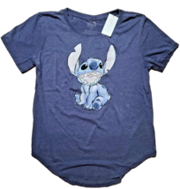 Stitch Juniors&#39; Disney&#39;s Women&#39;s High-Low V-Neck Graphic Tee Small NEW W... - £12.42 GBP