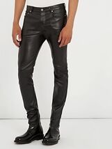MENS LEATHER  MOTORCYCLE BIKER THIGH FIT PANTS TROUSERS 126 FN BLUF LEDE... - €85,15 EUR