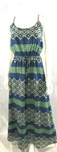 Banana Republic Maxi Long Great Vacation Dress Blue Green Lined Adj Straps 0 - £18.98 GBP