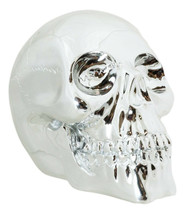 Chrome Silver Electroplated Jointed Human Skull Small Ossuary Macabre Figurine - £17.97 GBP
