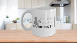 Youre Purrfect Mug I Think You&#39;re Purr-fect Cat Heart Gift Cute Coffee Cup White - £14.90 GBP