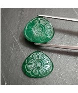 Paper Thin Hand Engraved Emerald , 12.88 Cttw , Emerald Heart , Emerald ... - $3,419.26 CAD