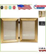 5x7 Burnished Gold Picture Frame - Elegant Wall Mount Display for Two Ph... - $57.13 CAD