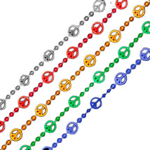 Peace Sign Bead Necklace Assorted Pack of 12 - $30.85