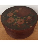 Vintage Antique Primitive Shaker Floral Handpainted Round Wood Pantry Bo... - £143.43 GBP