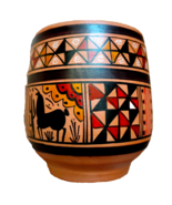 Large handmade clay pottery Mug. With Love from Bolivia. - £58.46 GBP