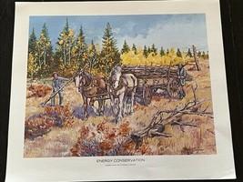 Ben Cooper Western Art Cowboy Animal Print Decor 14X11 Energy Conservation horse - £15.46 GBP
