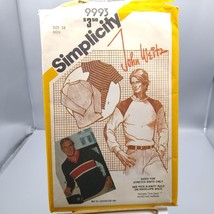 Vintage Sewing PATTERN Simplicity 9993, Mens 1981 John Weitz Pullover Tops - $20.32