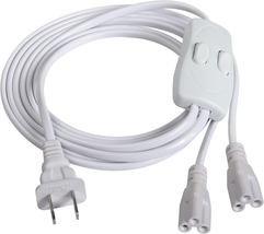 Sinloon T5 T8 LED Dual Switch Power Cord, 5.9 FT LED Tube Power Extension Cord w - £13.52 GBP