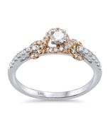 14K Two Tone Gold .38 CTW Diamond Promise Ring - Size 6.5 - $735.34 CAD