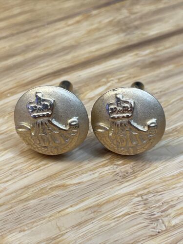 Vintage British Durham Light Infantry Gold Tone Cuff Links Military KG JD - $4.94