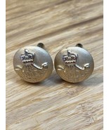 Vintage British Durham Light Infantry Gold Tone Cuff Links Military KG JD - $4.94