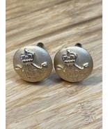 Vintage British Durham Light Infantry Gold Tone Cuff Links Military KG JD - £3.86 GBP