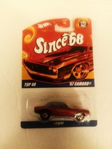 Hot Wheels Since &#39;68 Top 40 #2 &#39;67 Chevy Camaro Redlines Dark Red Mint On Card - £11.76 GBP