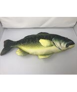 Largemouth Bass Fish Pillow Stuffed Plush 24” Realistic Salamander Graphix - $21.23 CAD