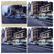 1955 Blurry Mexico City Downtown Street Cars Mexico Red Kodachrome 35mm Slide - £4.25 GBP