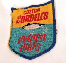 Vintage Advertising 3.75&quot; Patch Cotton Cordell&#39;s Fishing Lures READ - £14.99 GBP