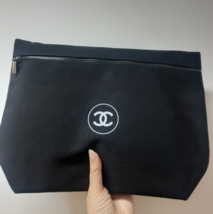 CHANEL Beauty VIP Gift Black Canvas Makeup Bag Cosmetic bag NEW VIP Gift,no box - £41.51 GBP