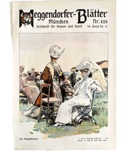 C.1900 German Magazine Cover Lithograph Victorian Meggendorfer #820 DWAA13 - £39.22 GBP