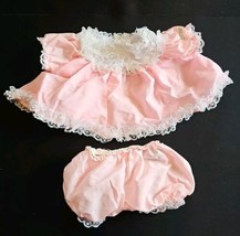Vintage 1983 CPK Frilly A-Line Lacy Yoke Dress &amp; Bloomers SS 4R Solid Light Pink - £69.81 GBP