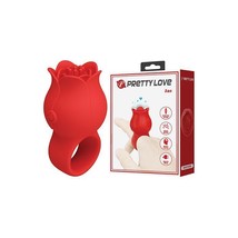 Pretty Love Jae Floral Ring Finger Vibrator Red - $22.30