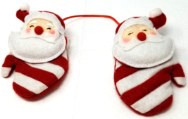 Sleeping Santa Claus Christmas Ornament 1980s Striped Gift Pockets Vintage - £9.83 GBP
