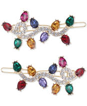 Holiday Lane Gold-Tone 2-PC. Set Multicolor Holiday Lights Barrette - £14.48 GBP