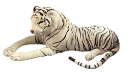 Melissa And Doug White Bengal Tiger Plush Stuffed Animal 38" Jumbo Realistic - $98.97