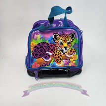 Vintage 1990&#39;s Lisa Frank Hunter The Leopard Vinyl Zippered Lunch Tote Bag - $84.55